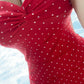Scarlet Sweetheart Polka Dot Mini Dress ❤️
