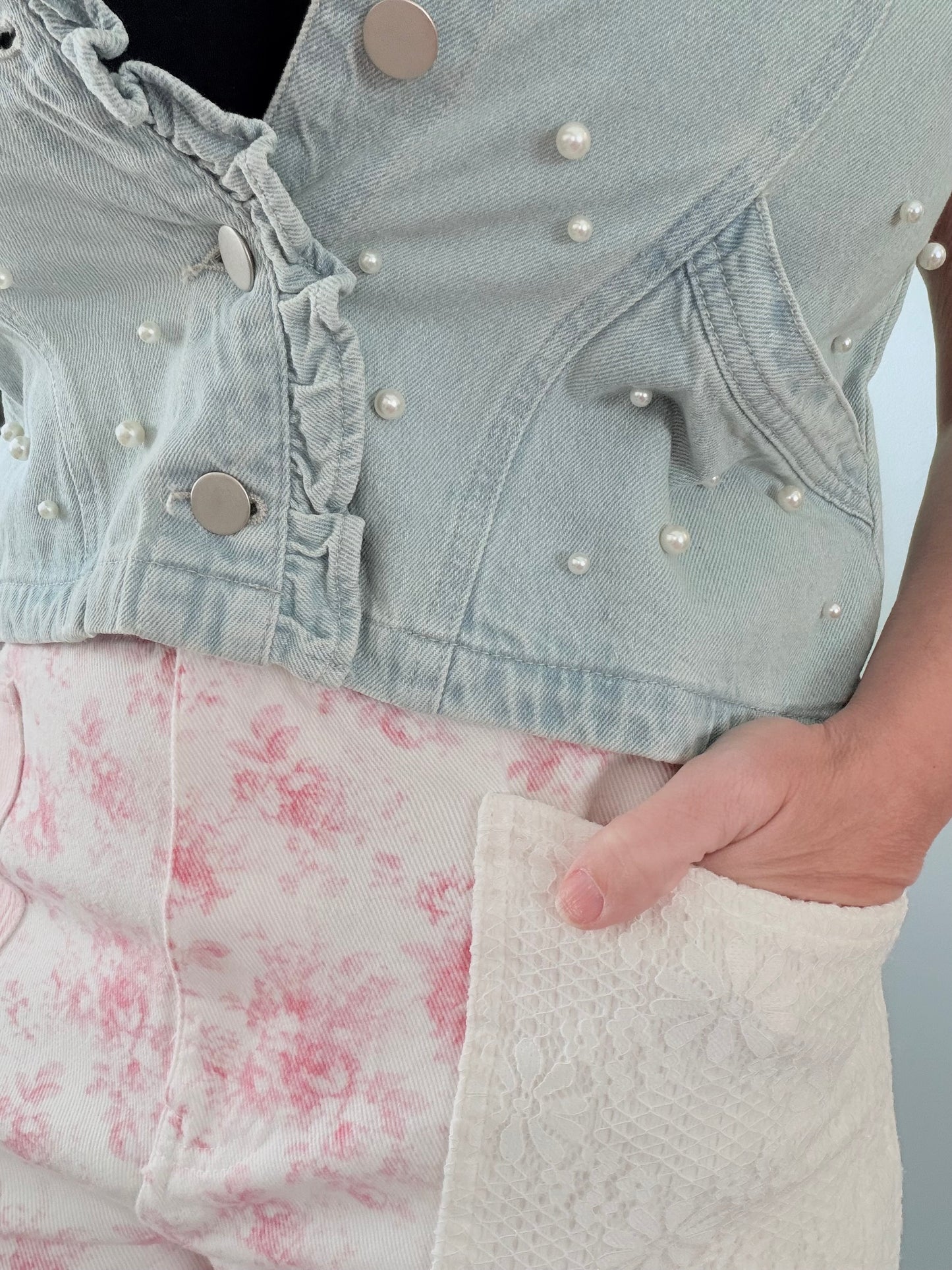 Mackie Pearl Denim Vest