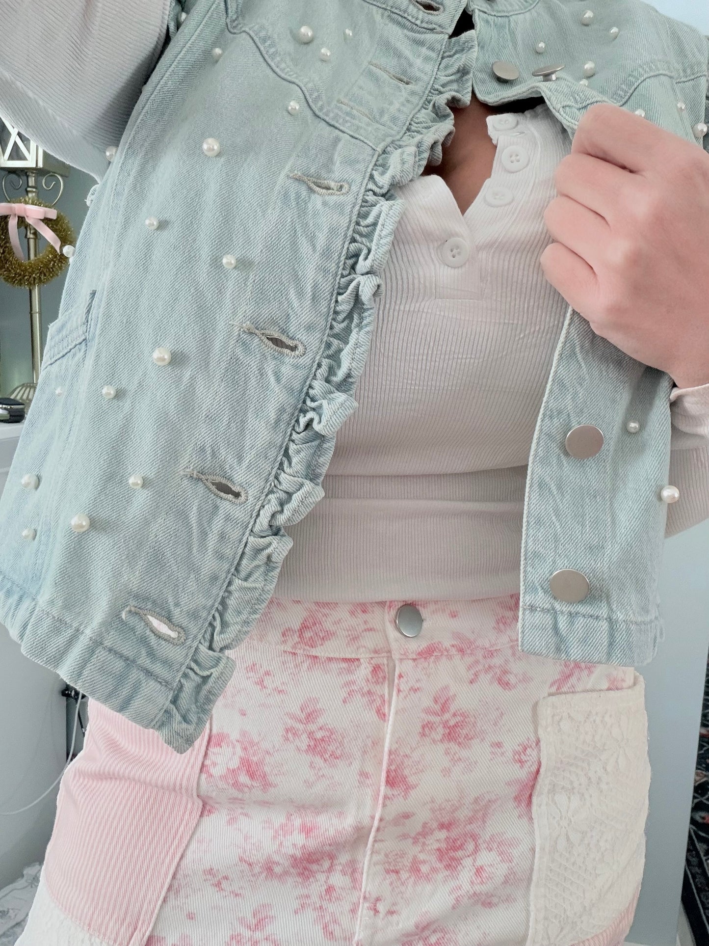 Mackie Pearl Denim Vest