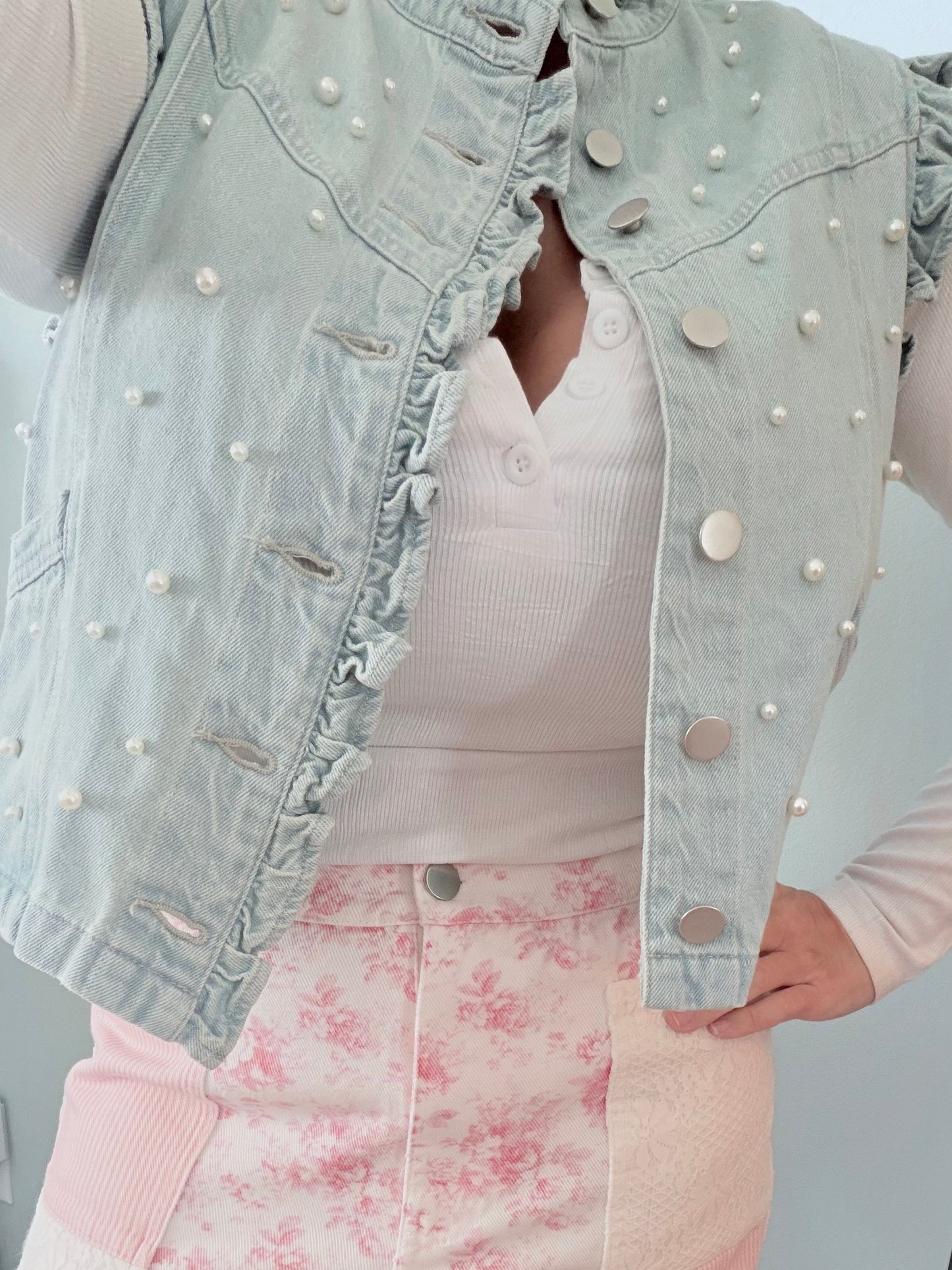 Mackie Pearl Denim Vest