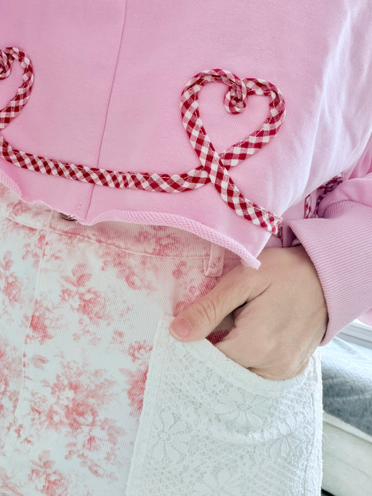 Sweetheart Stroll Cropped Sweatshirt 💕