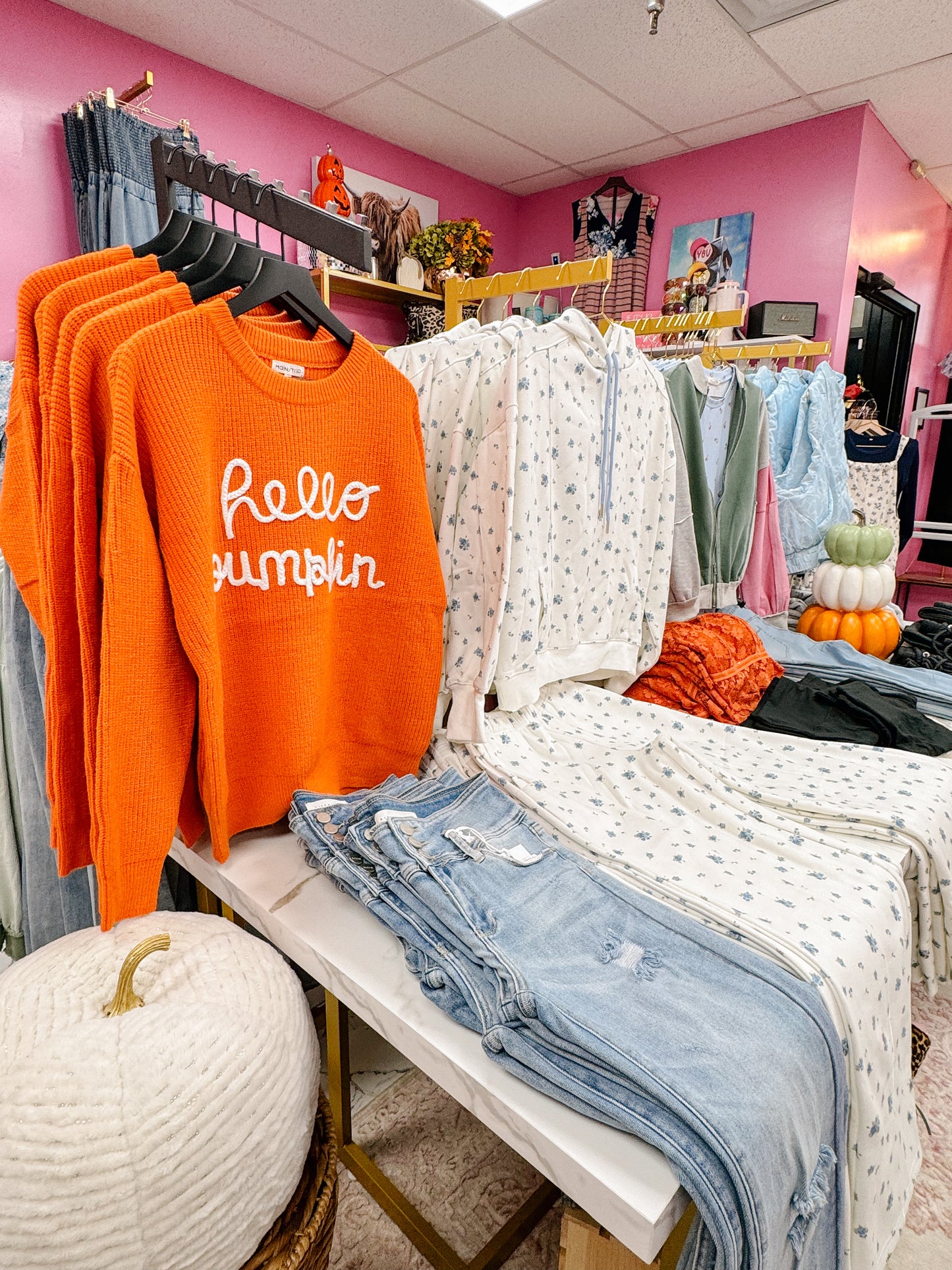 Hello Pumpkin Letter Verbiage Sweater