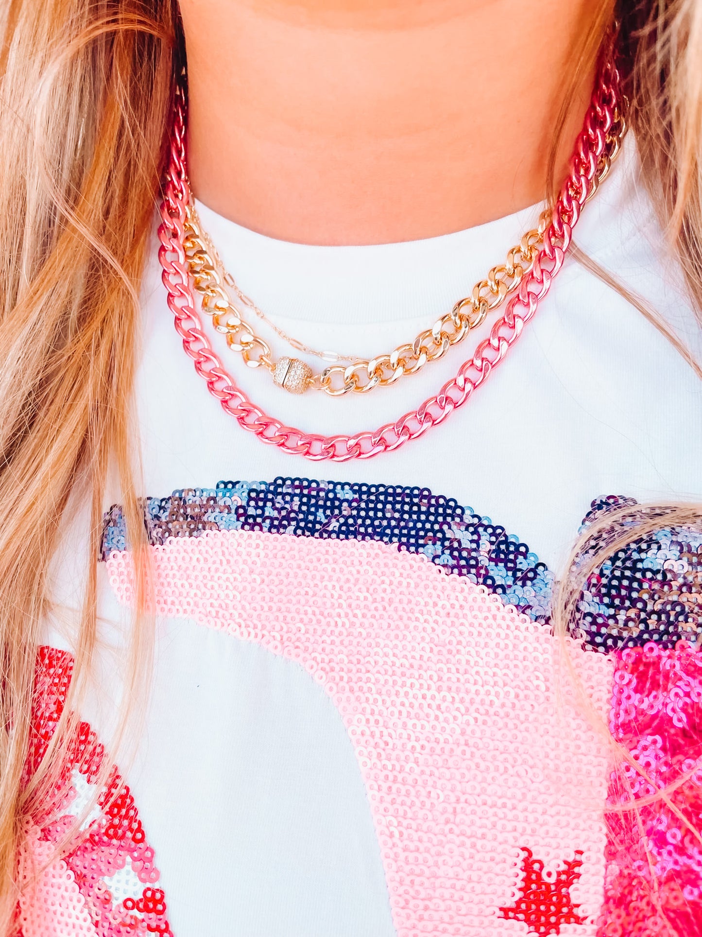 TS Ayla Metallic Choker - Light Pink