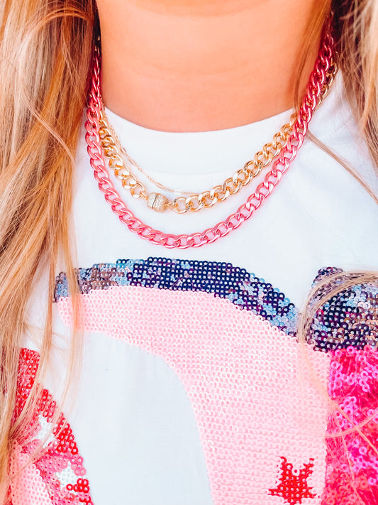 TS Ayla Metallic Choker - Light Pink