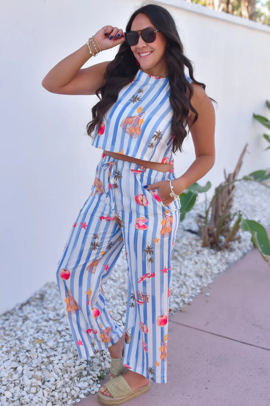 Sundays in Capri Striped Two Piece Set