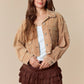 Pearl Embroidery Washed Corduroy Jacket