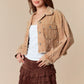 Pearl Embroidery Washed Corduroy Jacket