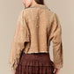 Pearl Embroidery Washed Corduroy Jacket
