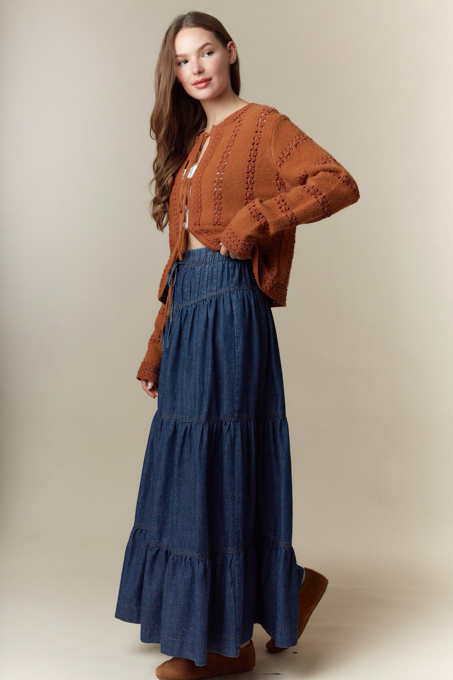 3 Bow Tie Strap Sweater Cardigan
