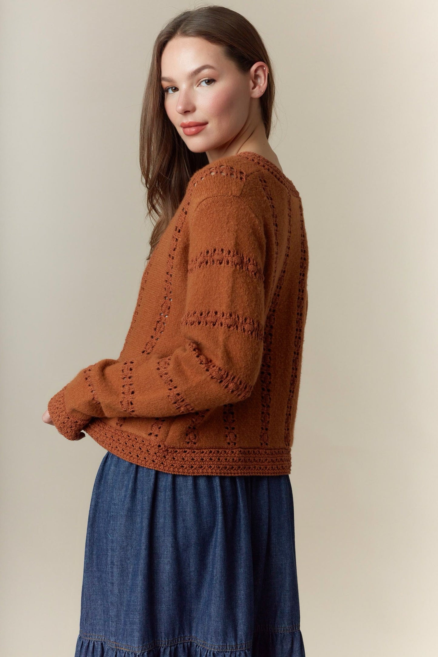 3 Bow Tie Strap Sweater Cardigan