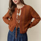 3 Bow Tie Strap Sweater Cardigan