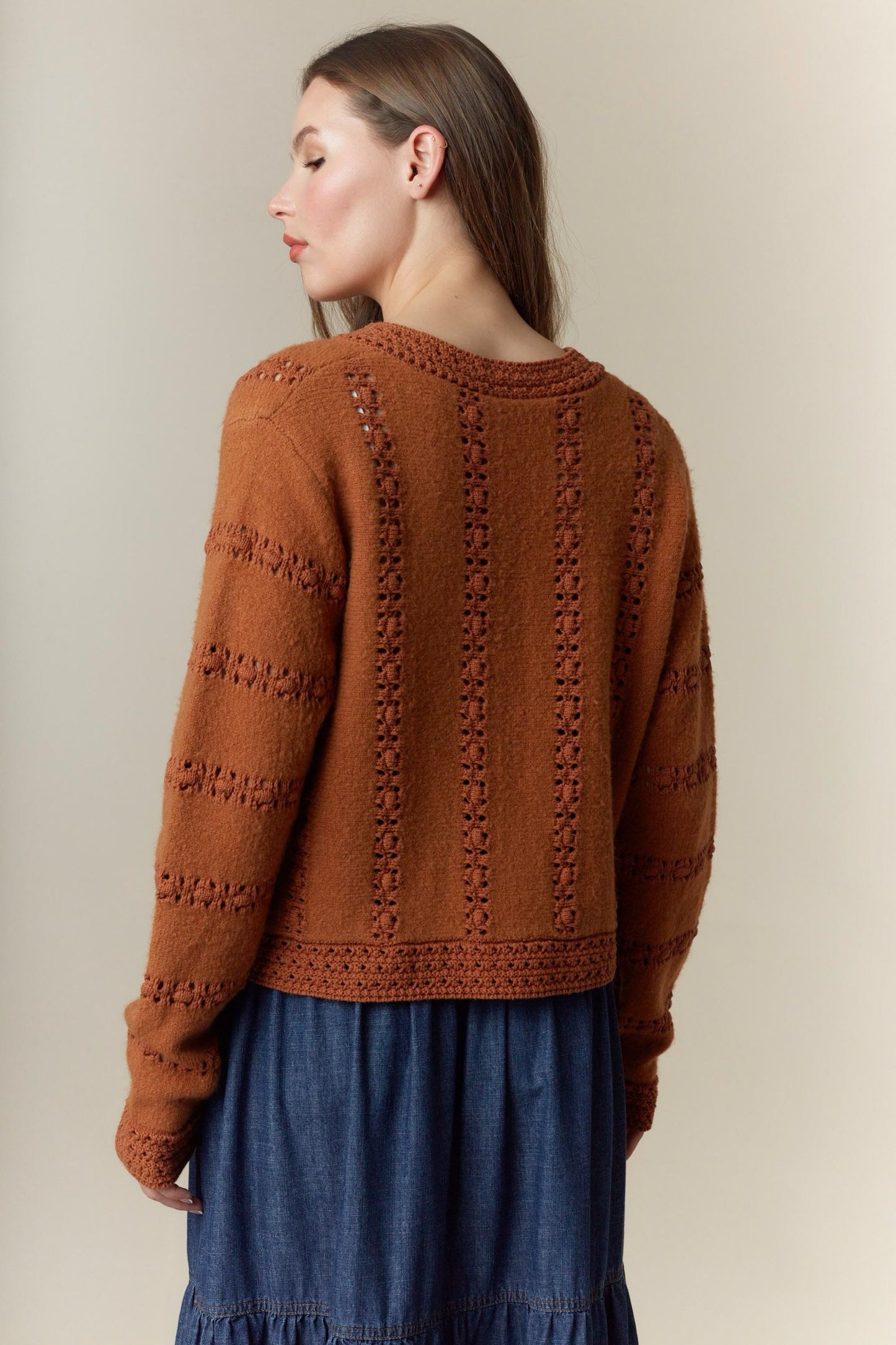 3 Bow Tie Strap Sweater Cardigan