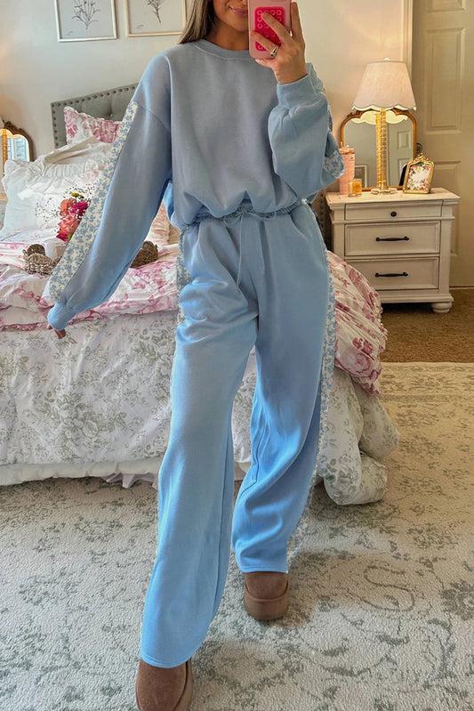 Blue Floral Patchwork Lounge Pants