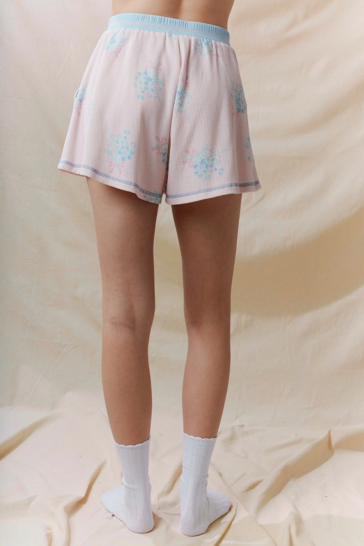 Pastel Floral Ribbed Pajama Set