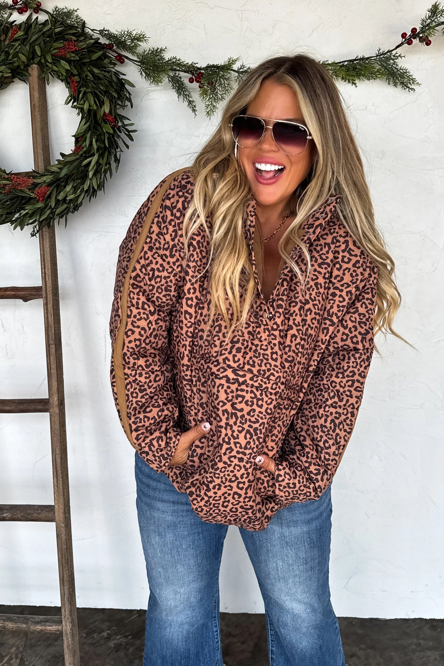 PEYTON PUFFER JACKET - Leopard