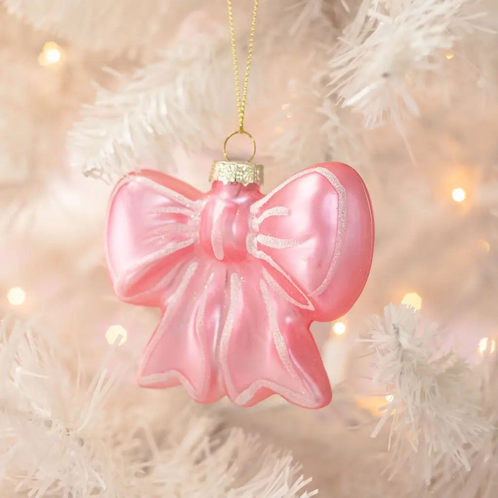 Pink Bow Christmas Ornament