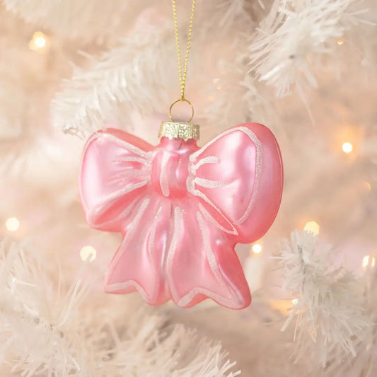 Pink Bow Christmas Ornament
