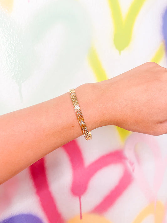 TS Gold Statement Bracelet - Rosa