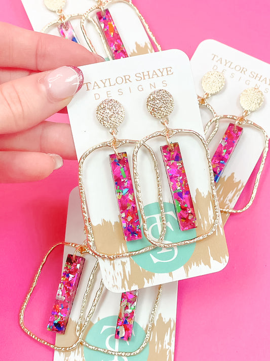 TS Starburst Confetti Stick Hoops - Rectangle Hoop