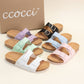 AUDRINA COLOFUL DOUBLE BUCKLE STRAP SANDAL