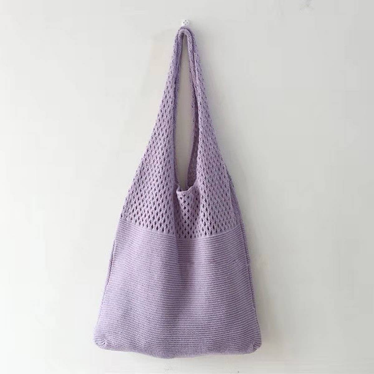 CWAB1952_SOLID COLOR VINTAGE KNIT TOTE BAG