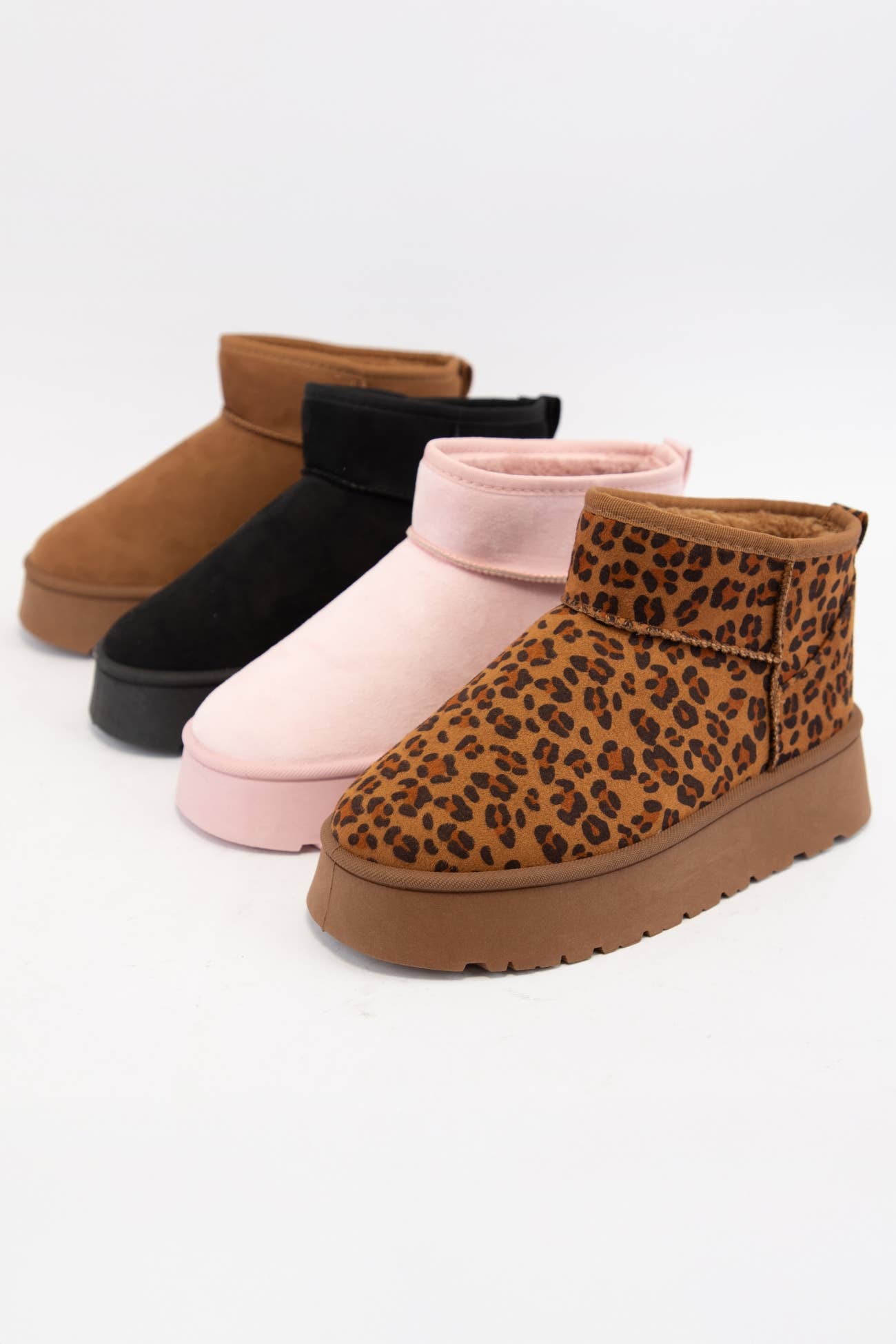 OAKLEE PLATFORM MINI ANKLE SHERPA BOOTS
