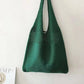 CWAB1952_SOLID COLOR VINTAGE KNIT TOTE BAG
