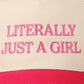 Literally Just A Girl Embroidery Two Tone Trucker Hat