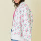Floral Printed Oversized Quilted Bomber Jacket