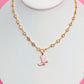 TS Pink Boot Necklace - CZ Chain