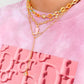 TS Pink Boot Necklace - CZ Chain