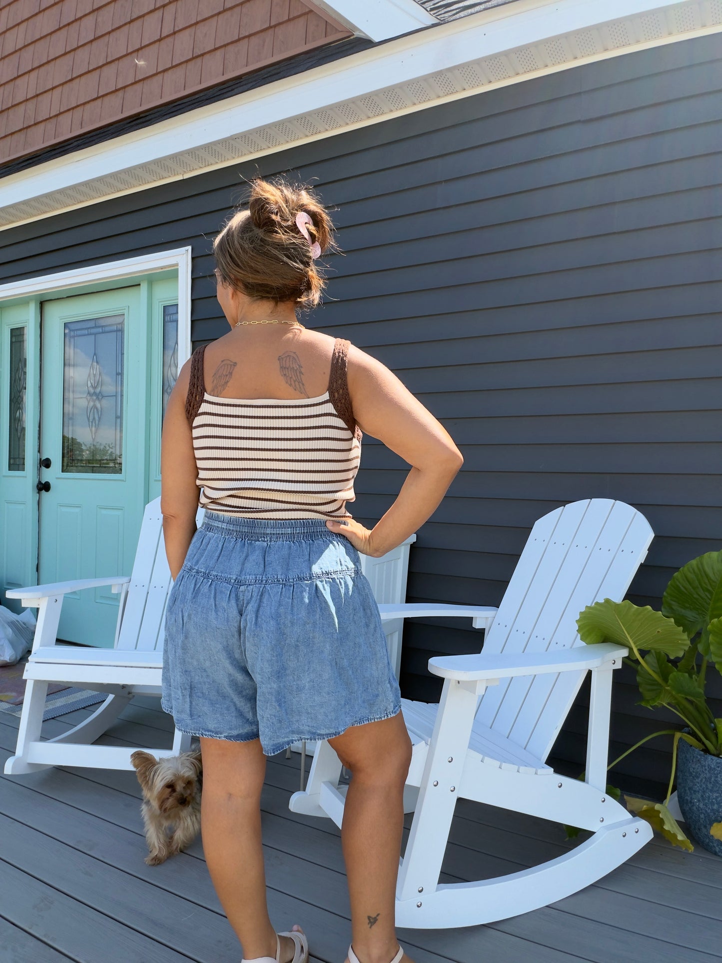 The Boardwalk Mocha Stripe Tank