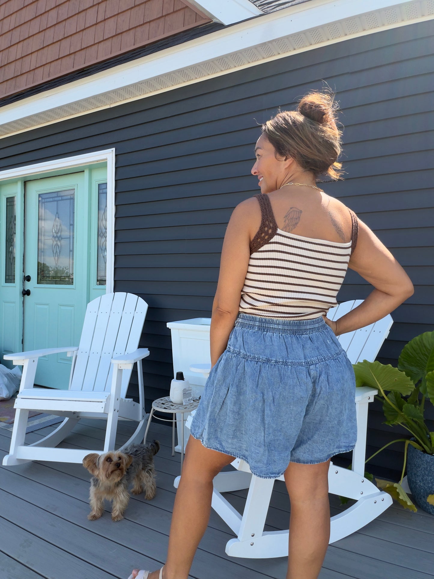 The Boardwalk Mocha Stripe Tank